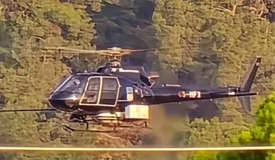 Marmaris’te Helikopterle Yüksek Gerilim Hatlarına Bakım Yapıldı