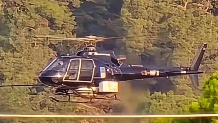 Marmaris’te Helikopterle Yüksek Gerilim Hatlarına Bakım Yapıldı